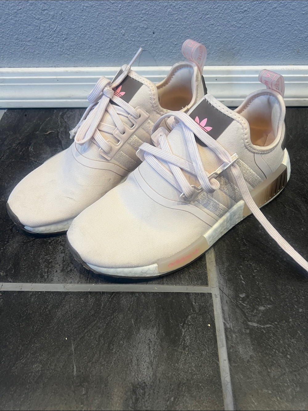 adidas Women's Pale Pink NMD-style Knit Sneakers
